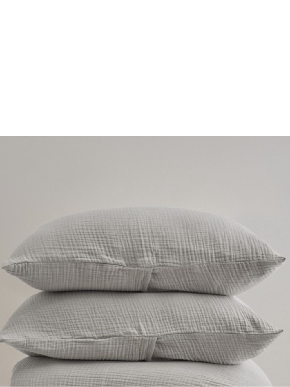 NWT QUINCE Organic Cotton Gauze Sham Set King Fog Grey 0942